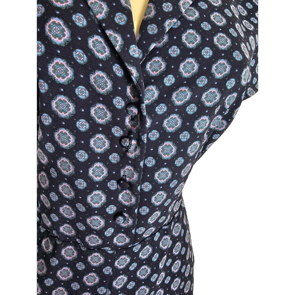 Leith Jumpsuit size small Navy Blue Medallion wide leg - Picture 8 of 9